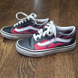 Kids Leather Flame Sneakers